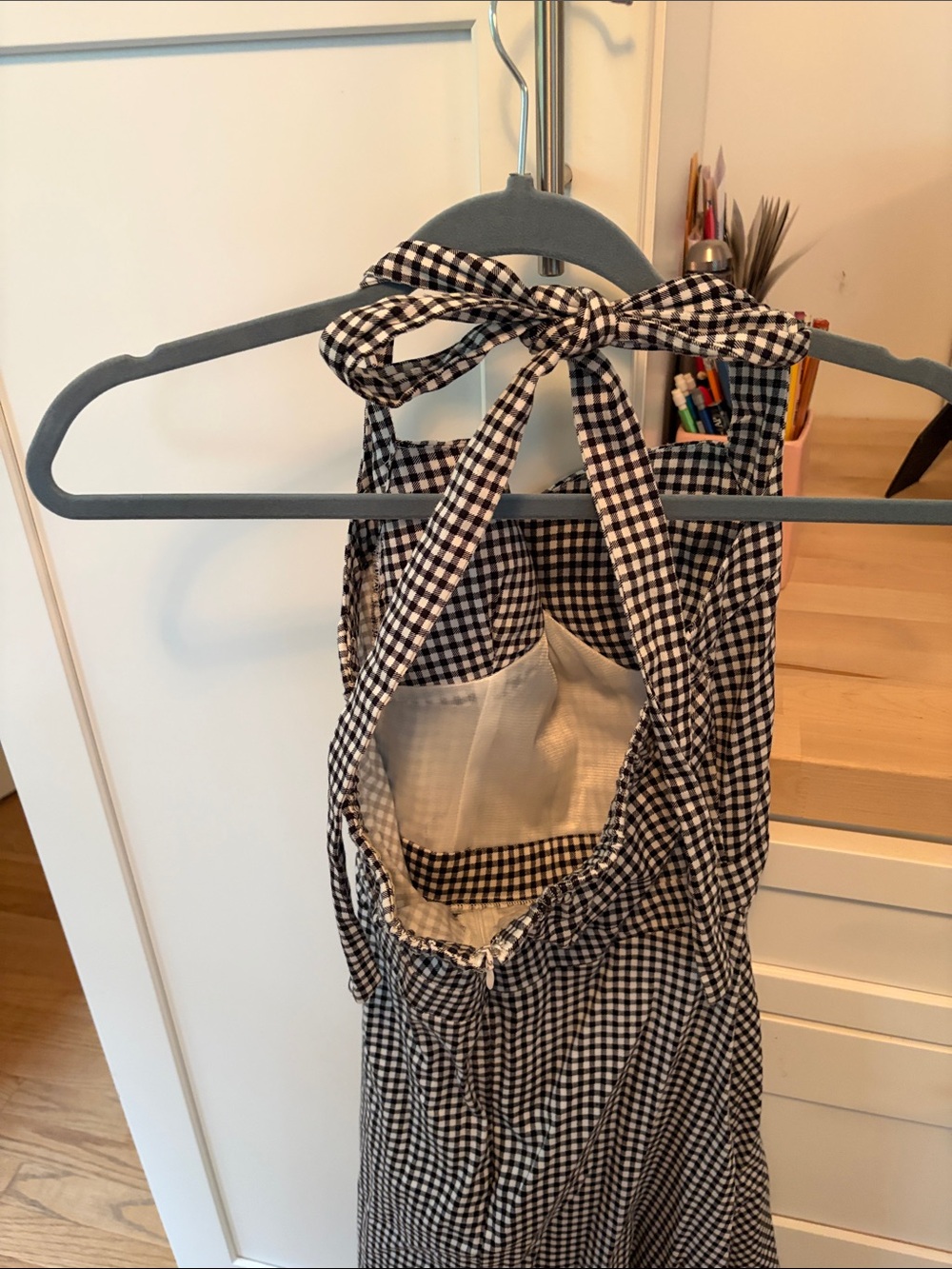 Lindy Bop Black/White Gingham Halter Dress - Picture 7 of 7